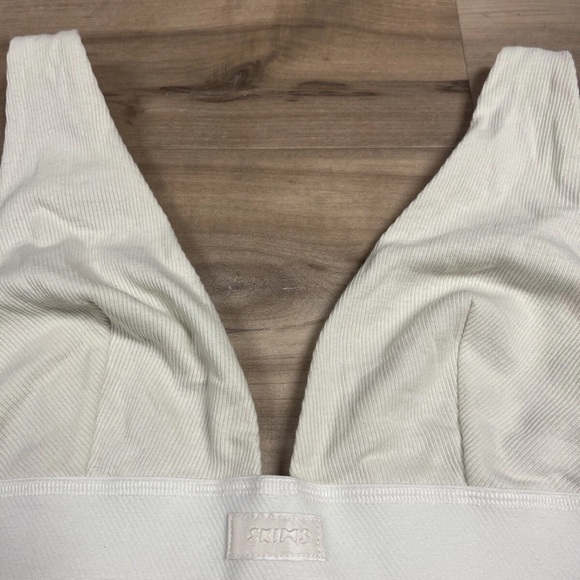 Skims By Kim K Cotton Plunge Bralette BR-PLG-0037 Bone Size 2X NWT Women’s Bra - Picture 4 of 16
